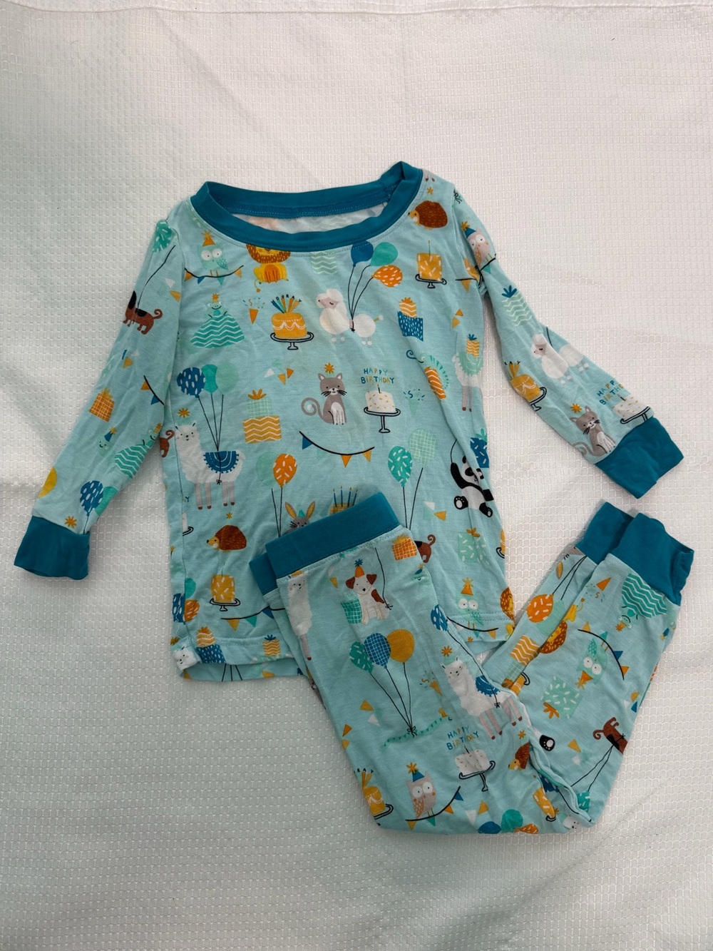 Little Sleepies Blue Party Animals Two Piece Pajama Set 12-18 Months